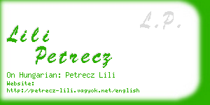 lili petrecz business card